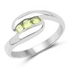 Image 2 : Natural Peridot Bypass Ring — Sterling Silver .925