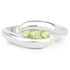 Image 3 : Natural Peridot Bypass Ring — Sterling Silver .925