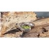 Image 5 : Natural Peridot Bypass Ring — Sterling Silver .925