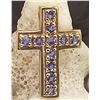 Image 5 : 14K Yellow Gold Cross with Genuine Tanzanite