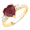 Image 1 : Heart-Shape Genuine Ruby & Diamond Sweetheart Ring