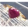 Image 2 : Heart-Shape Genuine Ruby & Diamond Sweetheart Ring