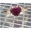 Image 4 : Heart-Shape Genuine Ruby & Diamond Sweetheart Ring