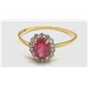Image 3 : Petite and Minimalist Pink Tourmaline and Diamond Halo Ring