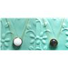 Image 1 : Reversible Labradorite & White Opal Necklace - 18K