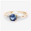 Image 2 : Refreshing Blue Sapphire & Diamond Epualette Ring
