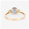 Image 6 : Refreshing Blue Sapphire & Diamond Epualette Ring