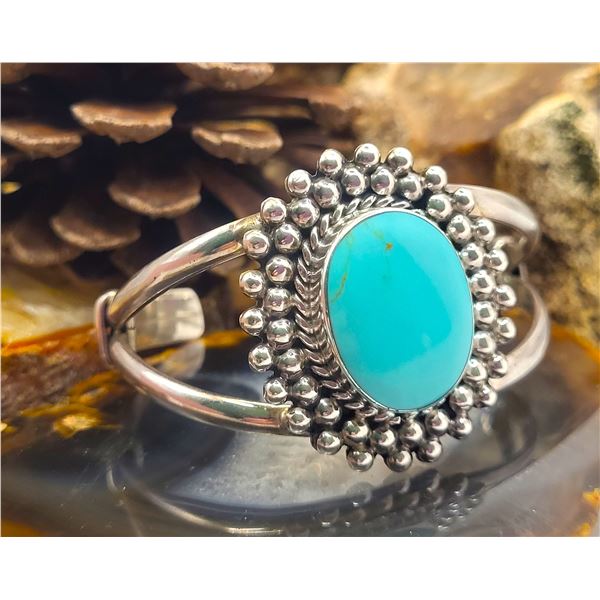 Hot & Cool Sterling Silver Turquoise Cuff Bracelet