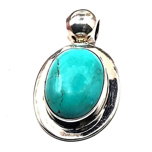 Taxco TA-93 Chunky Turquoise Slide Pendant .9265