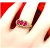 Image 6 : 3-Stone Ruby Ring — 18K Yellow Gold