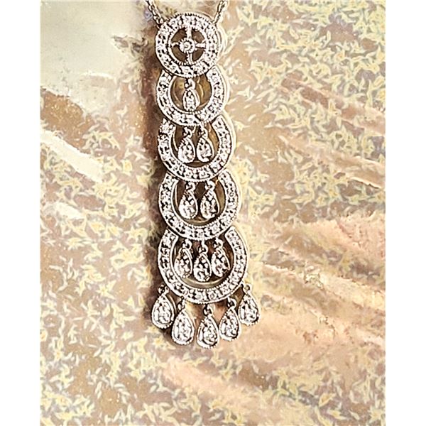 Graduating Concentric Circle Diamond Chandelier Necklace