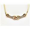 Image 1 : "Kiss" X Diamond Chevron Contour Necklace 14K