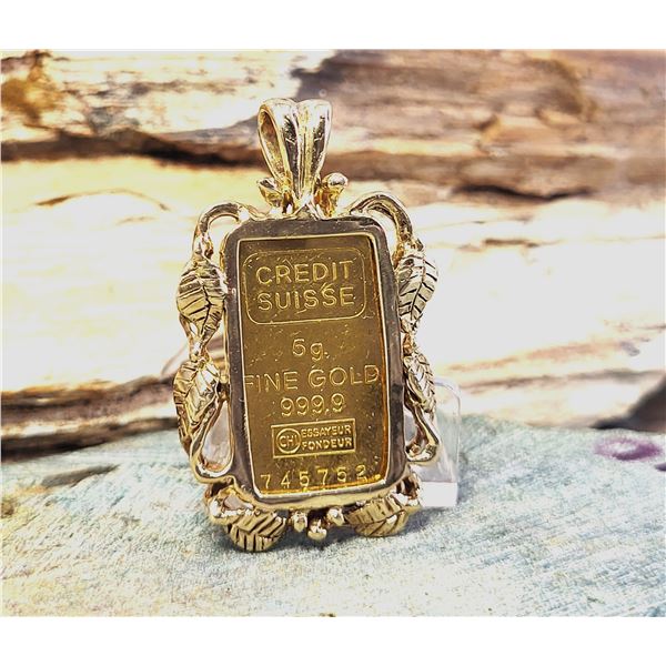 Vintage Credit Suisse 5g Fine Gold Pendant