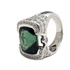 Image 8 : Glamorous Green Tourmaline and Pave Diamond Ring