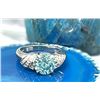 Image 1 : Blue Zircon and Diamond Ring 18K