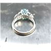 Image 2 : Blue Zircon and Diamond Ring 18K