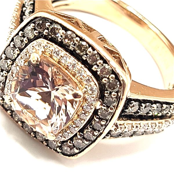 LeVian Morganite, Chocolate & Vanilla Diamond Ring