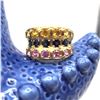Image 5 : Multi-Colored Sapphire Concave Wide Band Ring