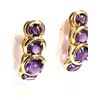 Image 1 : Graduating and Curved Genuine Amethyst Earrings