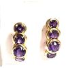 Image 2 : Graduating and Curved Genuine Amethyst Earrings