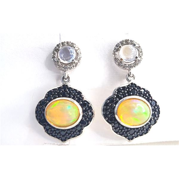 Ethiopian Opal, Moonstone & More Dangle Earrings