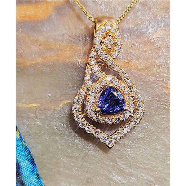California State Gem, Benitoite & Diamond Necklace