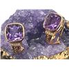 Image 4 : Cushion-Cut Amethyst and Diamond Earrings