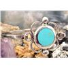 Image 7 : Sterling Silver Hinged Bracelet with Turquoise