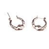 Image 2 : Sterling Silver 1" Puffed Claddagh Hoop Earrings