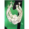 Image 3 : Sterling Silver 1" Puffed Claddagh Hoop Earrings