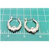 Image 7 : Sterling Silver 1" Puffed Claddagh Hoop Earrings