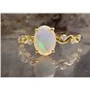 Image 1 : Graceful Ethiopian Opal and Diamond Petite Ring
