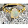 Image 2 : Graceful Ethiopian Opal and Diamond Petite Ring