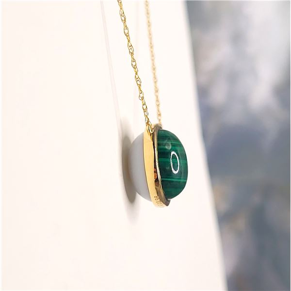 Chic Malachite and White Opal Reversible Necklace