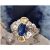 Image 3 : Contemporary Blue Sapphire and Diamond 2-Tone Ring