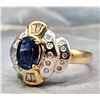 Image 7 : Contemporary Blue Sapphire and Diamond 2-Tone Ring
