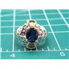 Image 9 : Contemporary Blue Sapphire and Diamond 2-Tone Ring