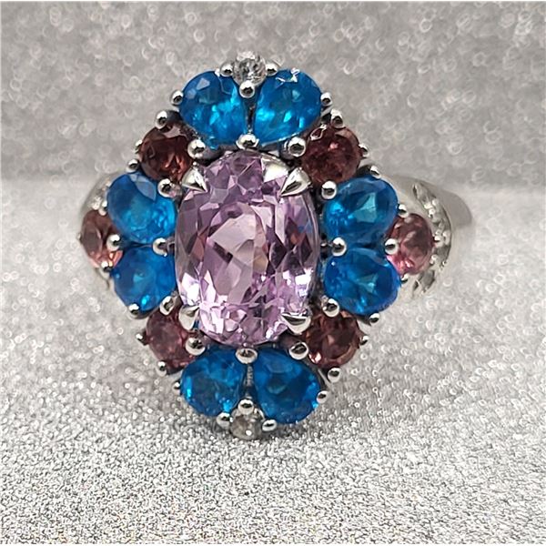 Fiesta Ring: Kunzite, Apatite & Tourmaline