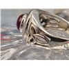 Image 3 : Celtic-Style Ruby Cabochon Sterling Silver Ring