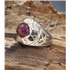 Image 4 : Celtic-Style Ruby Cabochon Sterling Silver Ring