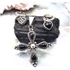 Image 3 : Signed HOB Black Onyx Cross and BONUS Earrings