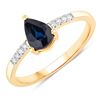 Image 1 : Blue Sapphire and Diamond Simply Beautiful Ring