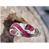 Image 3 : Square-cut Ruby and Round Diamond Infinity Ring