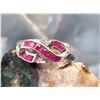 Image 4 : Square-cut Ruby and Round Diamond Infinity Ring