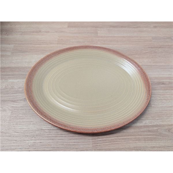 Terracotta & Sand 11-1/4" Oval Plates - Lot of 12 (1 Case)