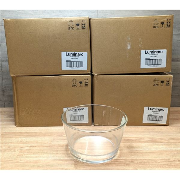7.75" Unisson 74oz Heavy Stackable Glass Bowls - Lot of 24 (4 Cases)
