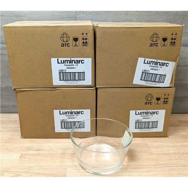 5.5" Unisson 23oz Heavy Stackable Glass Bowls - Lot of 24 (4 Cases)