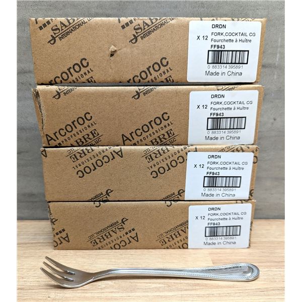 Arcoroc Sabre Cocktail Forks, Arcoroc FF943 - Lot of 48 (4 Boxes)