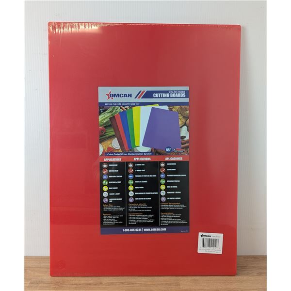18" x 24" Red Cutting Board, Omcan 41212