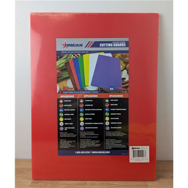 15" x 20" Red Cutting Board, Omcan 41206